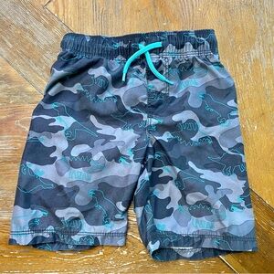 Camo/Dino swim shorts 4T